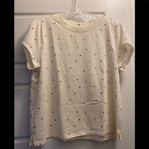 Loft short sleeve polka dot top, size XL